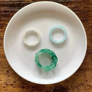 ❤️ NEW 2/$20 or 3/$25 Set of 3 Statement Rings Chain Link Acrylic Size 6/7